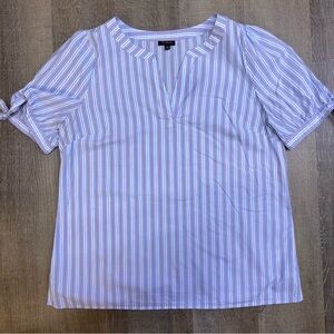 Talbots Blue, Pink and White Striped Blouse